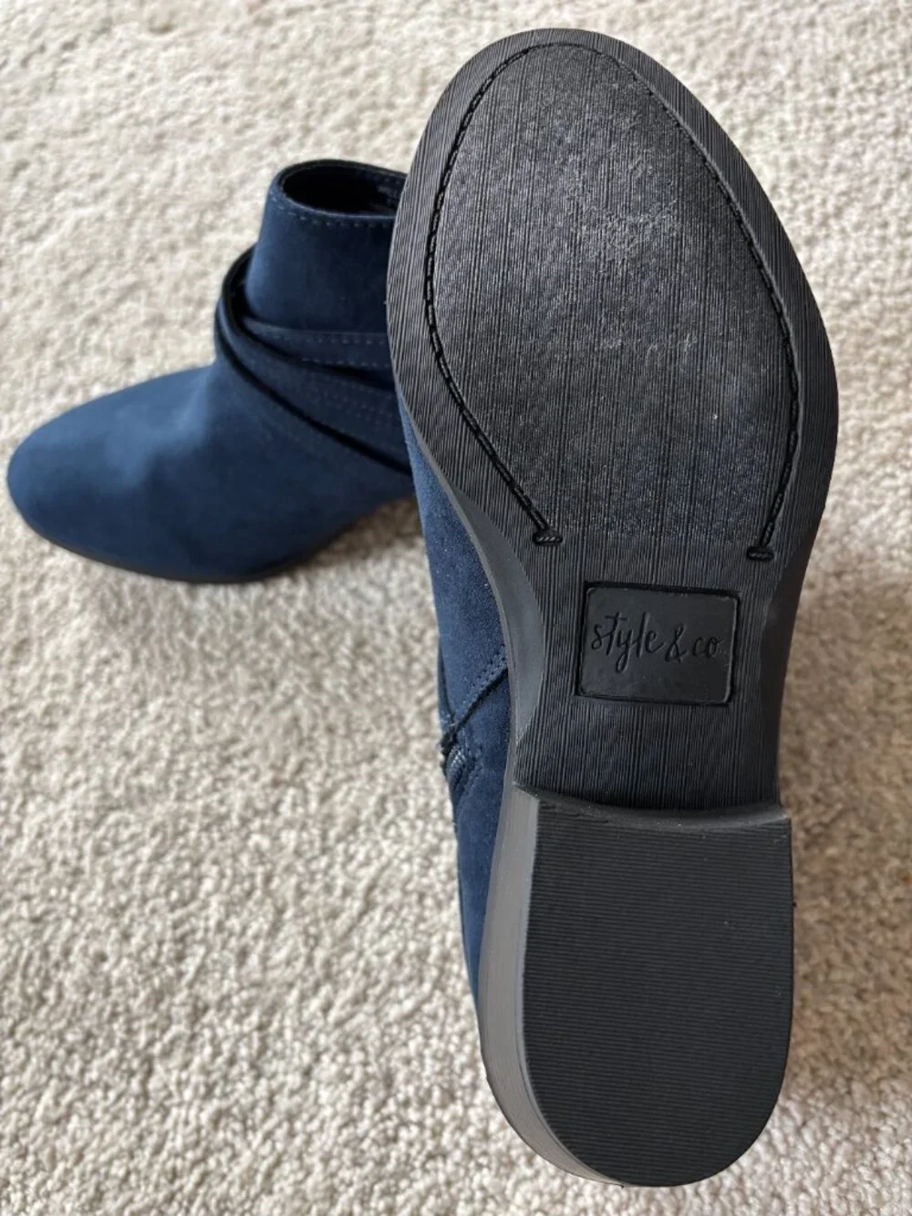 Style & Co. Ankle Boots—Blue Microsuede—Women's 6.5M